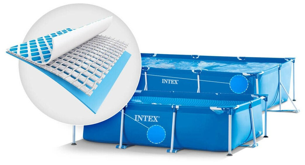 Каркасный бассейн 300х200х75 см Intex 28272, прямоугольный семейный бассейн для дачи Small Frame 3834 л