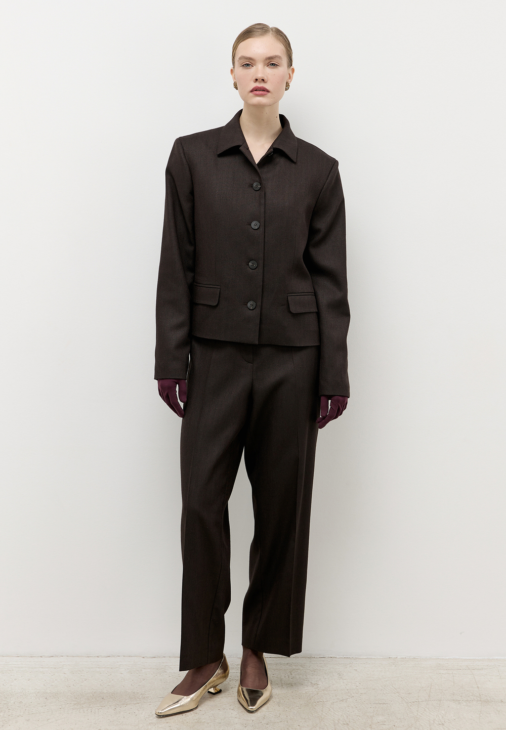 Брюки прямые укороченные