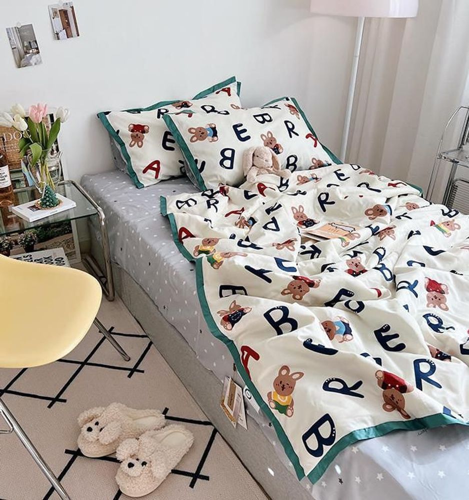ZEPHYR HOME Одеяло летнее 150х200 Полуторка Египетский хлопок мишки