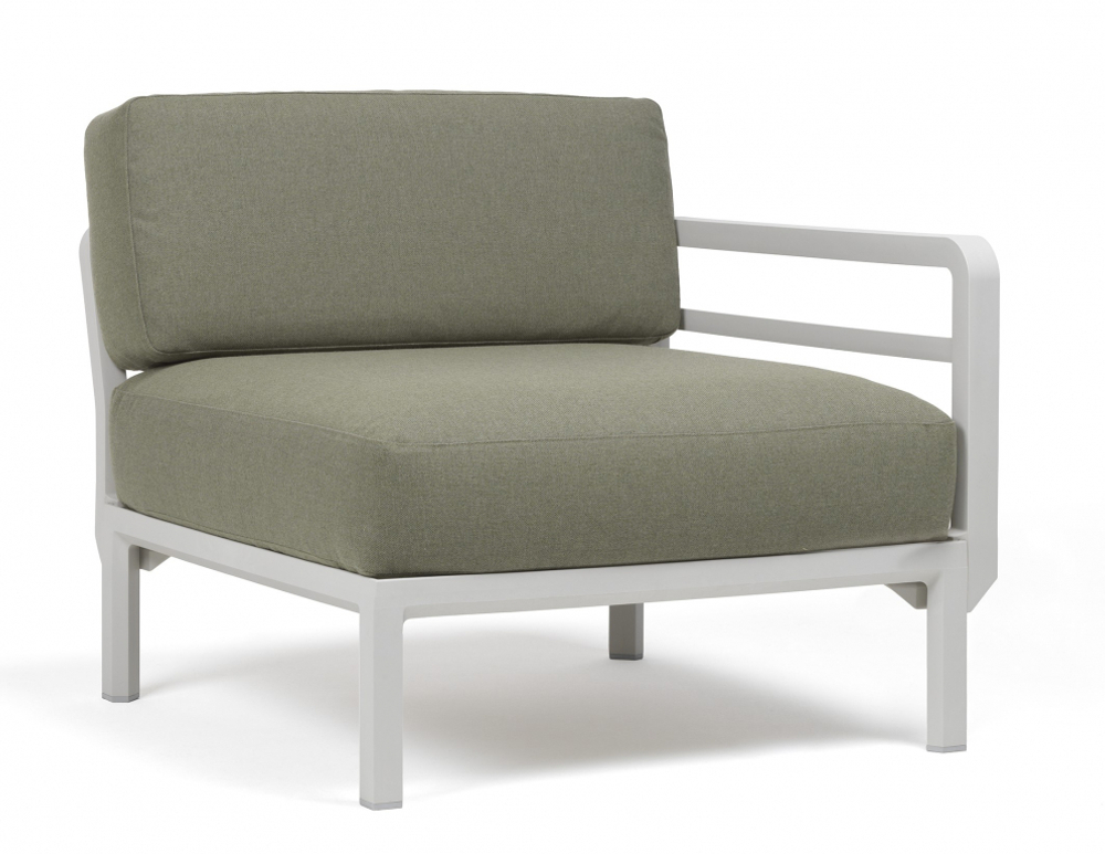 Диван пластиковый с подушками Nardi Maximo 2, гипс, тимьян