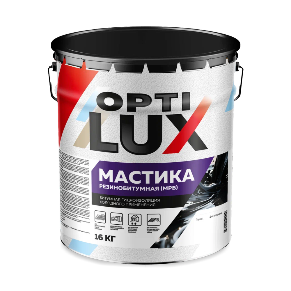 OPTILUX Мастика резинобитумная МРБ 16кг (ИжСинтез)