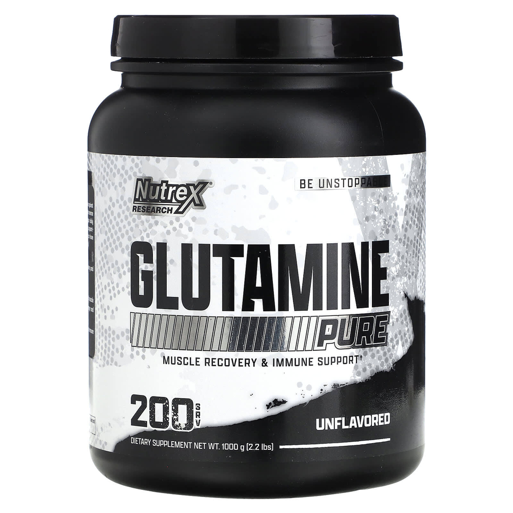 Nutrex Research, чистый глутамин, без вкусовых добавок, 1000 г (2,2 фунта)