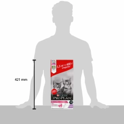 Pro plan junior сухой корм для котят с чувствительным пищеварением с индейкой - 1,5 кг + 400 г в подарок