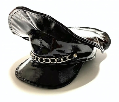 Строгая и сексуальная фуражка из эко-кожи (Цвет: черный)