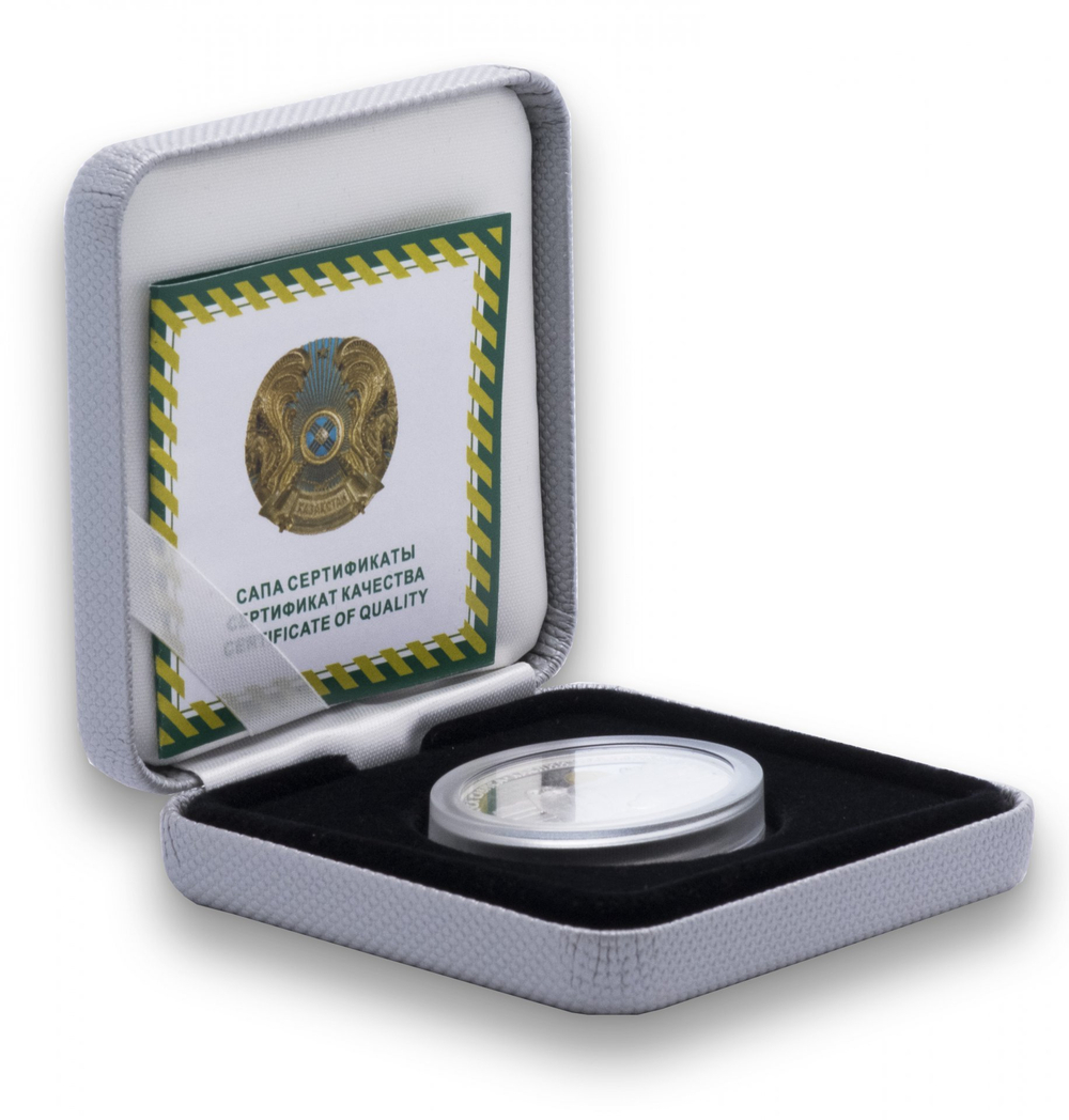 Серебряная монета «Каспийский тюлень» из серии монет «Фауна и флора Казахстана», 500 тенге, качество proof