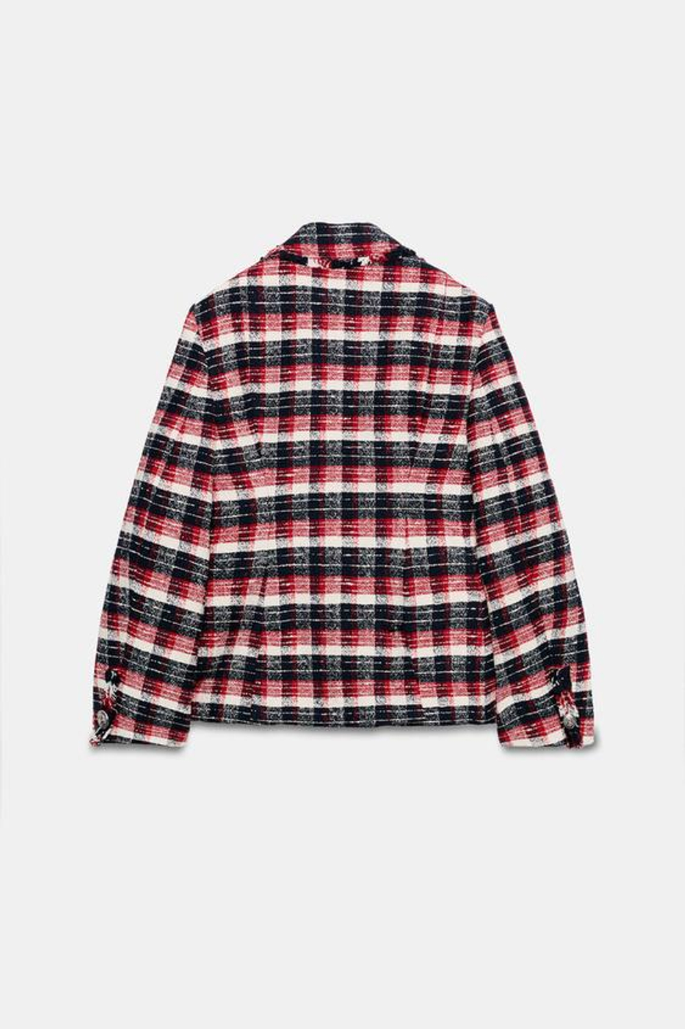 ZARA БЛЕЙЗЕР ИЗ КОЛЛЕКЦИИ ZW С БАСКОЙ В КЛЕТКУ, КРАСНЫЙ