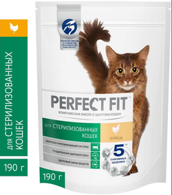 Perfect Fit для стерилизованных кошек и кот. Курица 190г.*16шт.