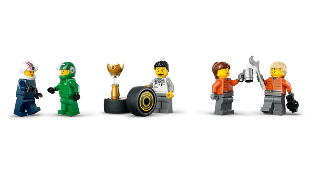 Конструктор LEGO City 60445 Грузовик с автомобилями RB20 и AMR 24 F1