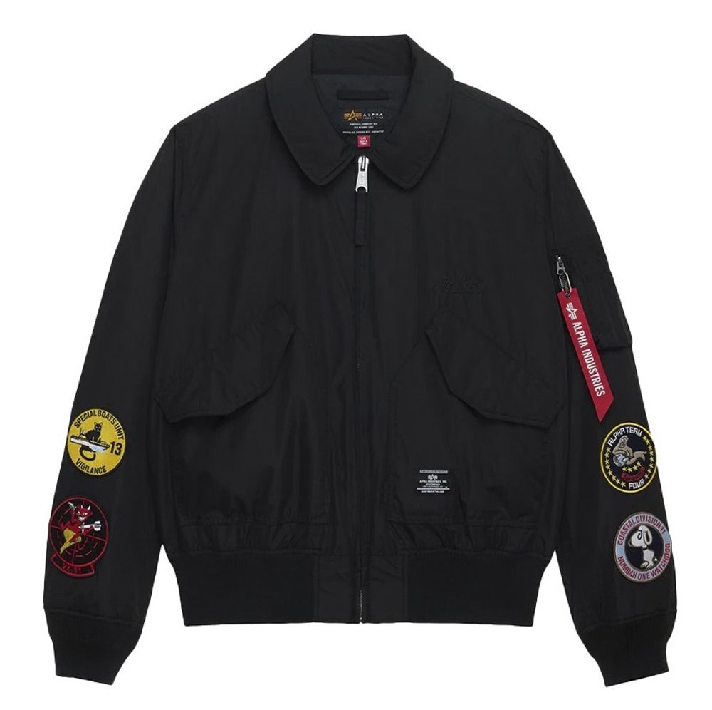 Бомбер Alpha Industries CWU 36/P Relaxed Patched Black (Черный)