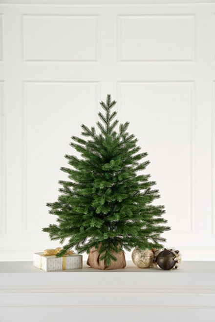 Ель настольная Версальская 0,7 м пенек+мешковина 100% Литые веточки МаксКристмас