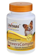 Unitabs 100таб Витамины "Brewers Complex" c Q10 для кожи и шерсти с пивными дрожжами для мелких собак