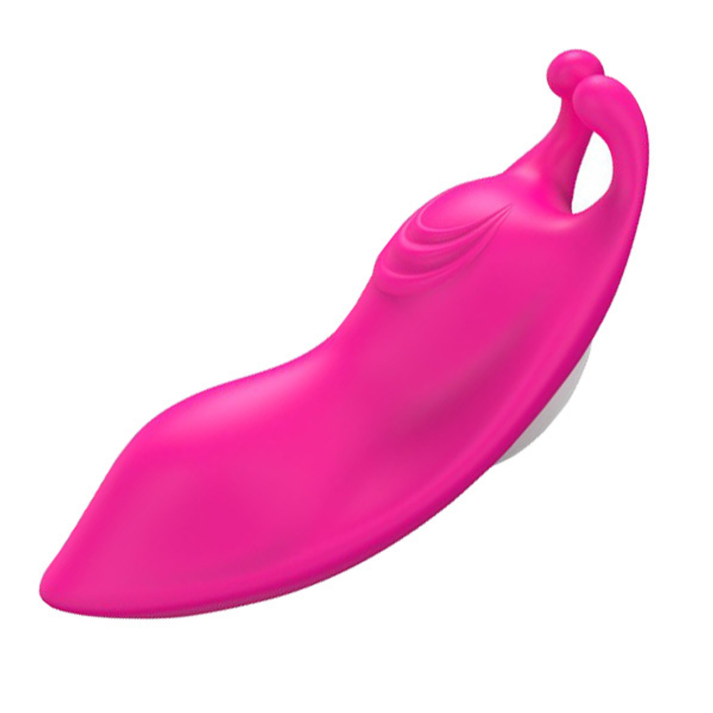 Ярко-розовый клиторальный вибромассажер для ношения в трусиках Silicone Toys Honeybee USK-CD03