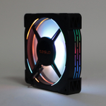 Комплект из 3 вентиляторов TESLA RGB120-XB3, 120мм, 1200rpm, Molex, черный-белый/RGB, 38CFM, 21дБ, антивибропрокладки, бесконечное зеркало, изменение скорости анимации подсветки (TSL-120-XB3)