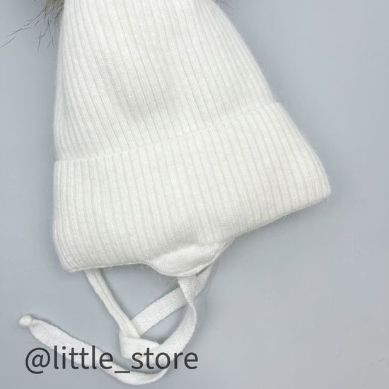 Шапка зимняя "Бантик" Молочная