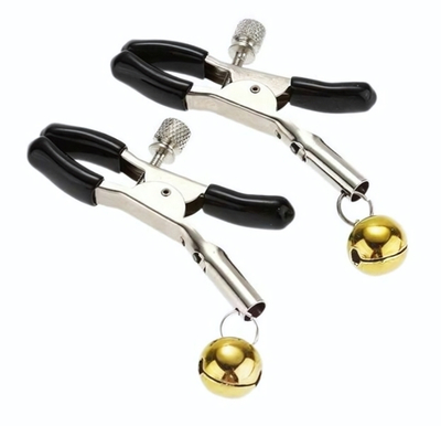 Зажимы на соски с колокольчиками (Цвет: серебристый)