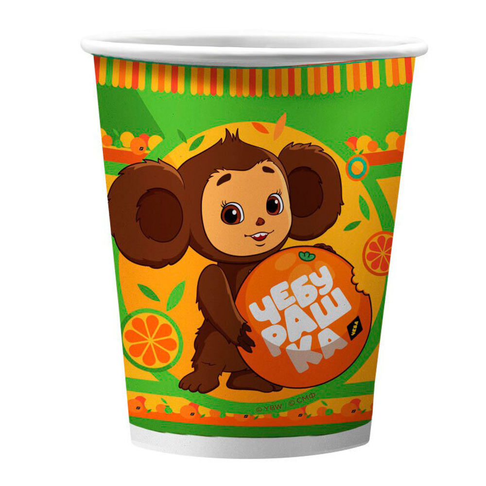 Стаканы бумажные "Чебурашка" 6 шт  250 мл
