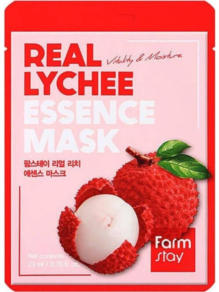 Маски Farmstay Real Lychee Essense Mask nawilżająca maseczka w płachcie z ekstraktem z liczi 23ml