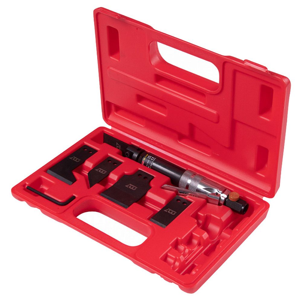 MIGHTY SEVEN (QK-112N) Нож скребковый пневматический, 4200 кол/мин, с набором насадок, 6 предметов