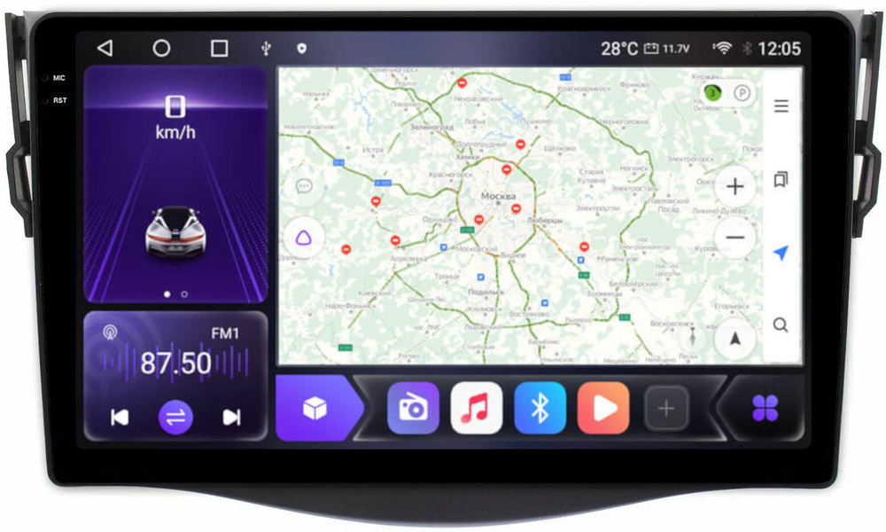 Магнитола для Toyota RAV4 30 2005-2012, Vanguard - Carmedia OL-9688 QLed+2K, Android 12, TS10, CarPlay, 4G SIM-слот