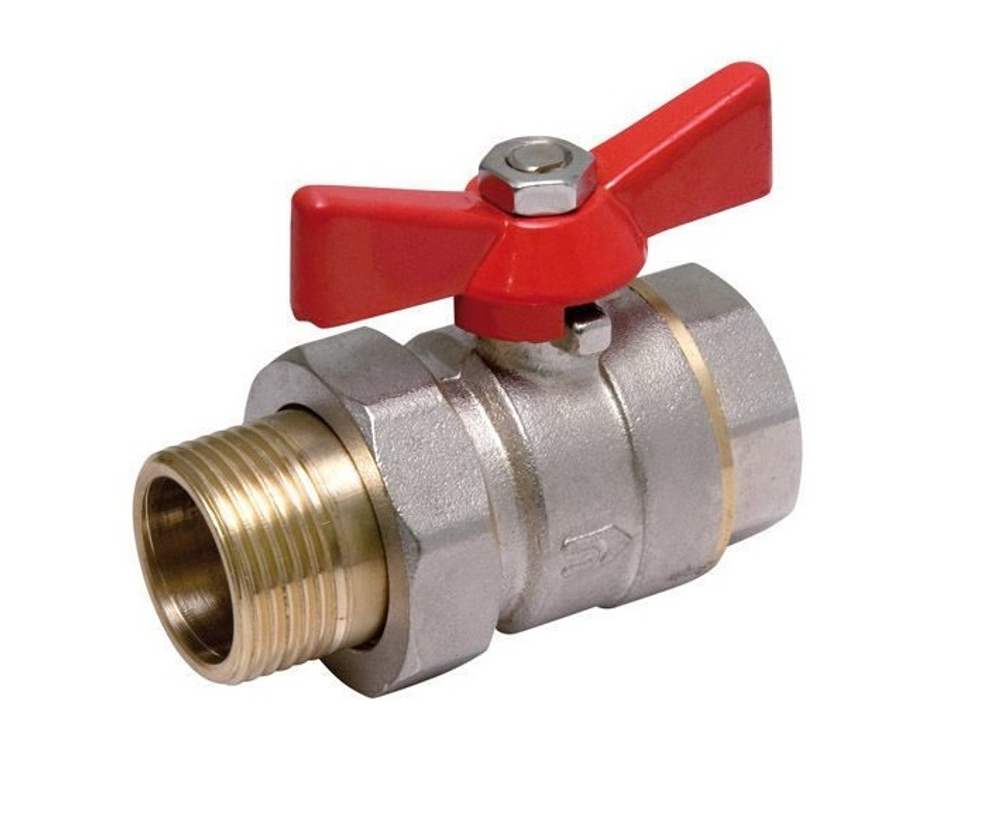 Кран латунный полнопроходной Pro Aqua 1/2" наружная-внутренняя резьба, ручка бабочка