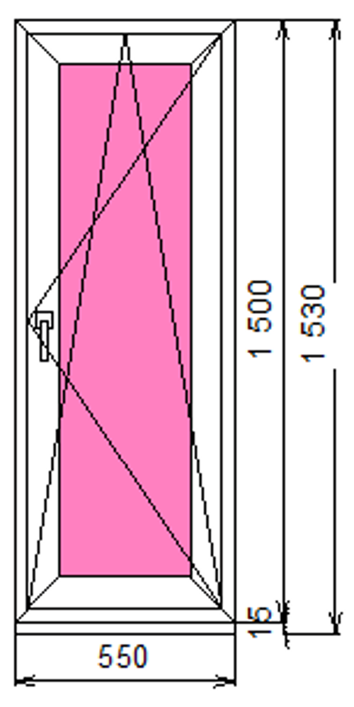 Пластиковое окно 1500 х 550 ТермА Эко