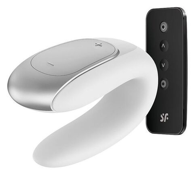 Белый вибромассажёр для пар Satisfyer Double Fun (Цвет: белый)