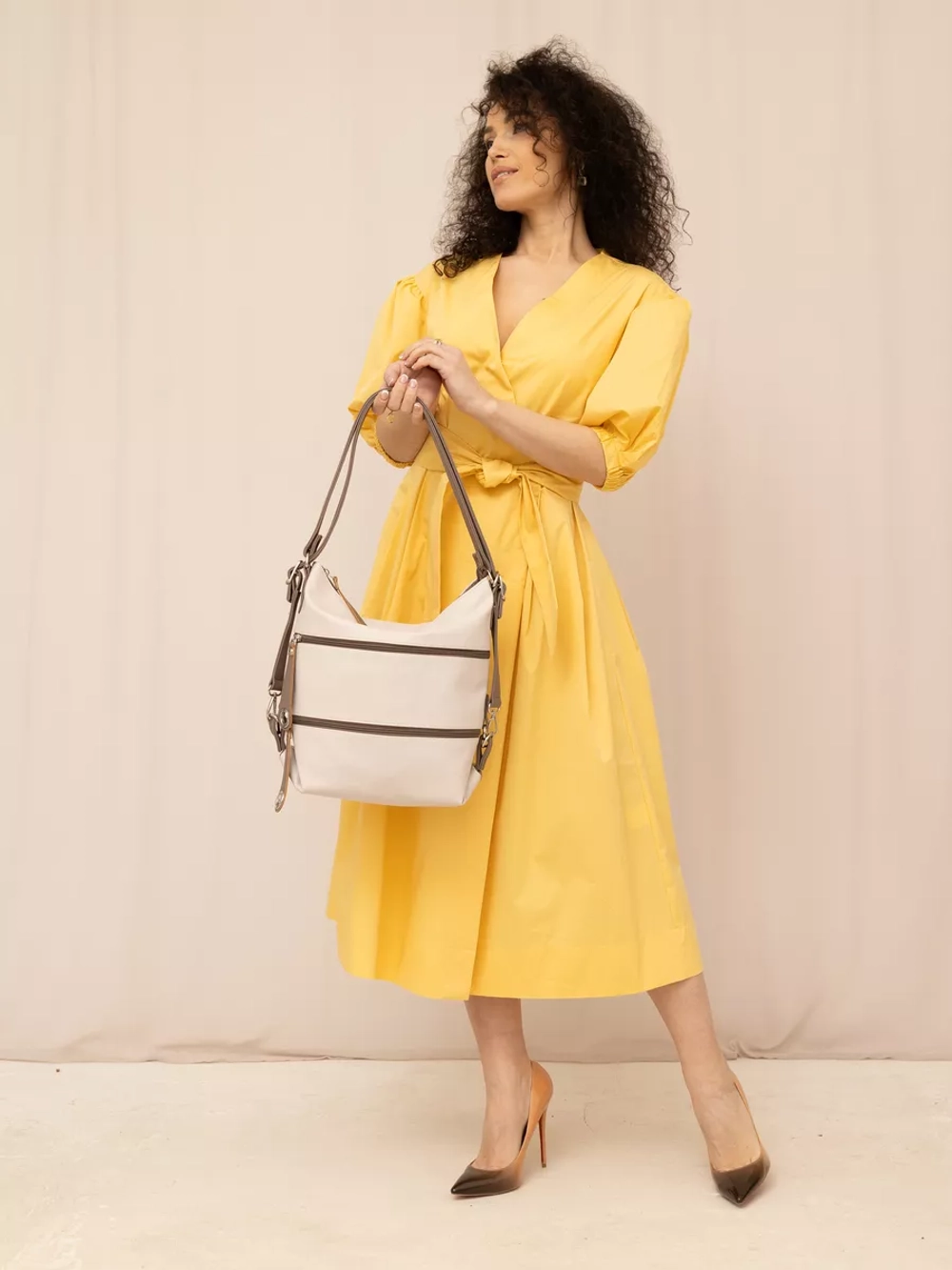 Сумка рюкзак через плечо большая шоппер