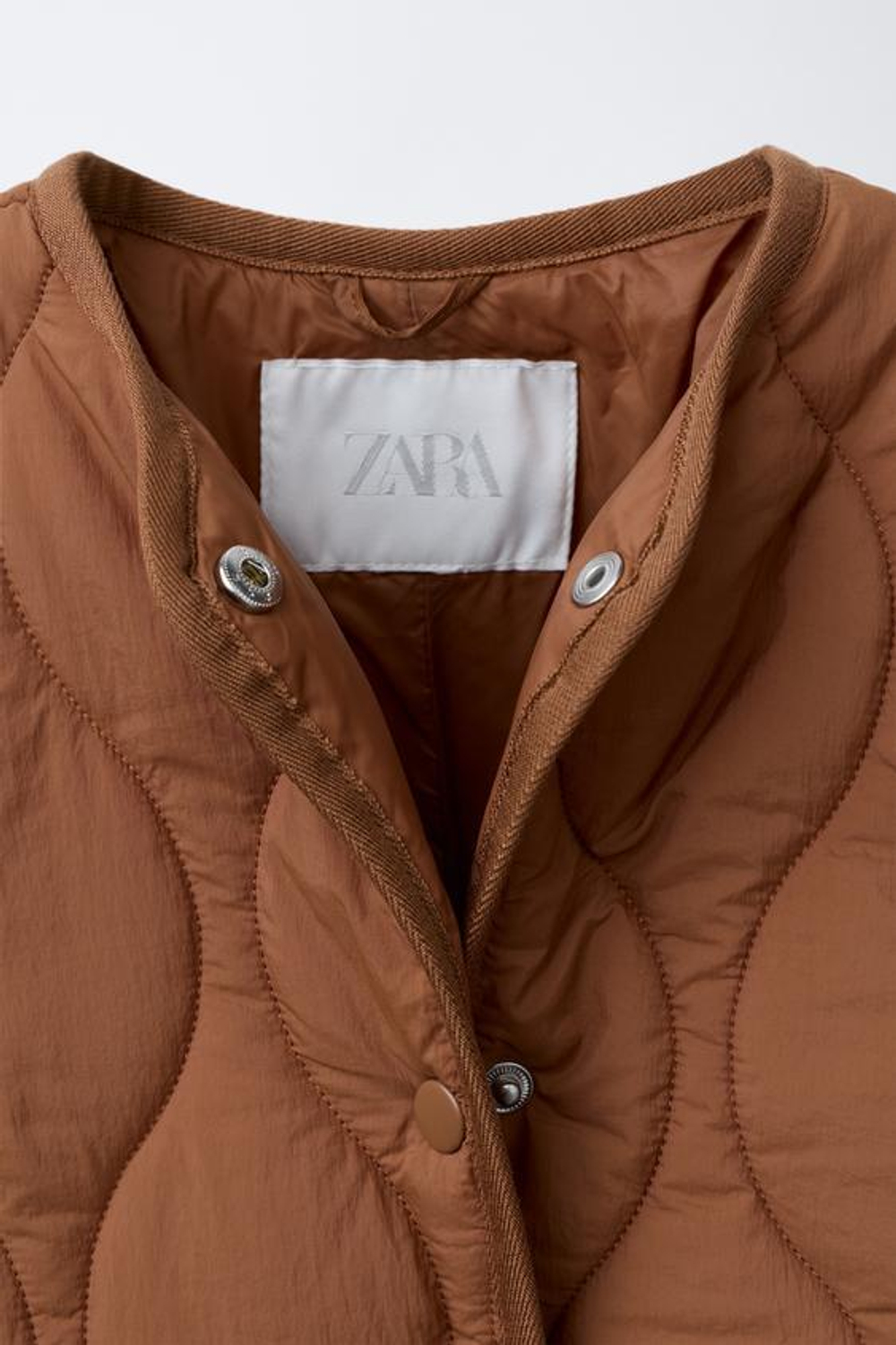 ZARA ДЛИННЫЙ СТЕГАНЫЙ КОМБИНЕЗОН, ЧЕРЕПИЧНЫЙ