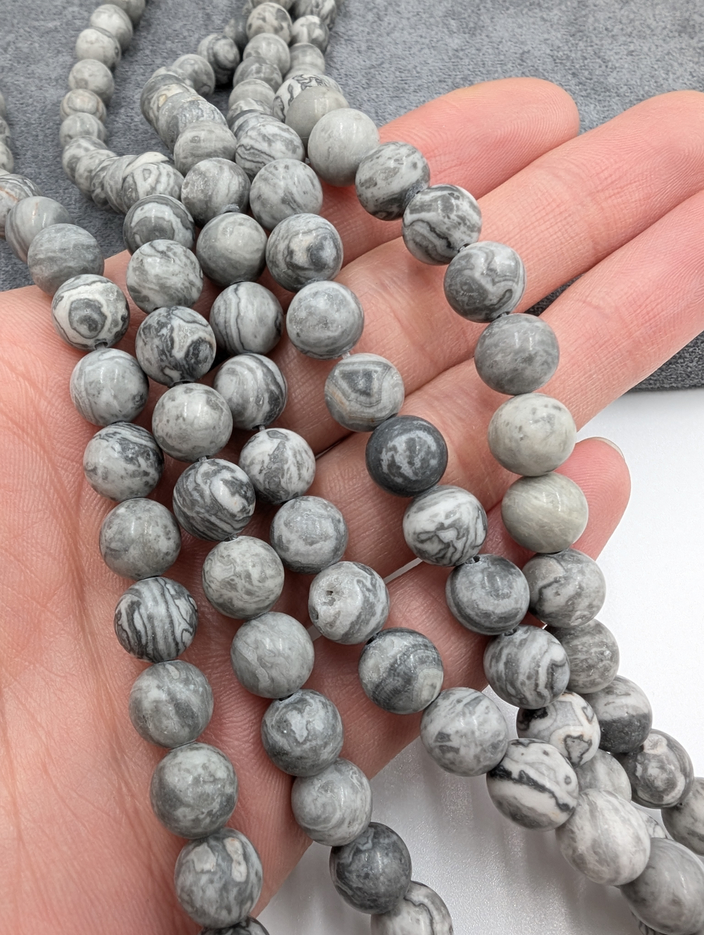 Картографическая яшма матовая 8мм