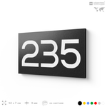 Номер на дверь 235, табличка на дверь для офиса, квартиры, кабинета, аудитории, склада, черная 120х70 мм, Айдентика Технолоджи