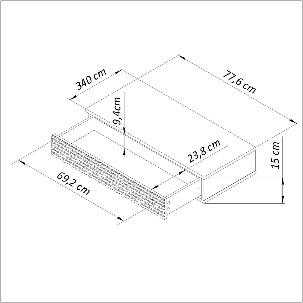 Туалетный столик консоль подвесной белый с выдвижным ящиком
