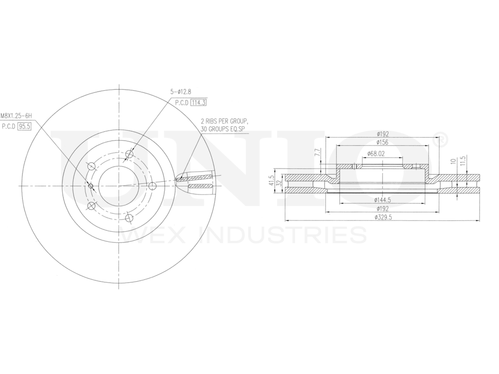 Диск тормозной передний UNIO BRD-20547