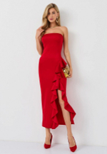 Платье длинное с воланом