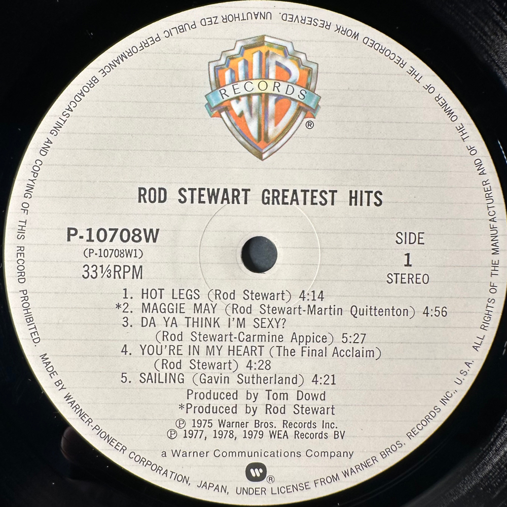Rod Stewart ‎– Greatest Hits (Япония 1979г.)