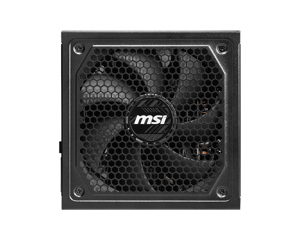 Блок питания MSI 1000W, MAG A1000GL PCIE5, Full Modular, ATX, 80+ GOLD, КПД >90%, Fan 135mm, Черный