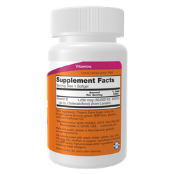 Now Foods Vitamin D3 50000 МЕ 50 softgels, Витамин Д3