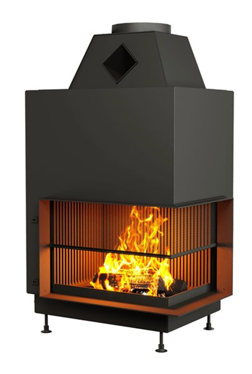 Открытая каминная топка с сеткой АСТОВ О2С 70\50 ПРАВАЯ