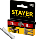 STAYER скобы тип 53 (A/10/JT21), 6 мм, калибр 23GA. 1000 шт. (3159-06)