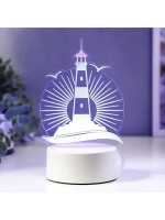 Светильник 3D ночник RISALUX «Маяк», LED RGB, от сети, 9.5×1