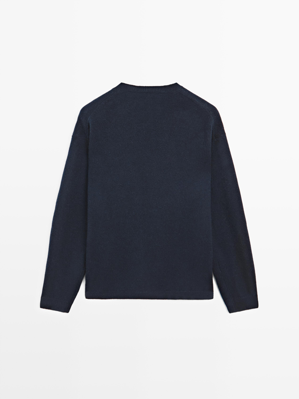 Massimo Dutti Свитер оверсайз с V-образным вырезом, морской синий