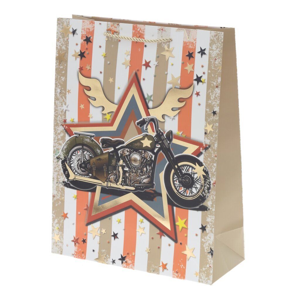 GAEM Пакет подарочный L (бумага 210г/м2, блок микс 12шт), L30 W12 H39 см, 4в.