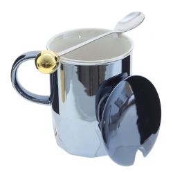 GAEM Кружка с крышкой и ложкой, 330 мл, L12 W8 H13 см, 2в.