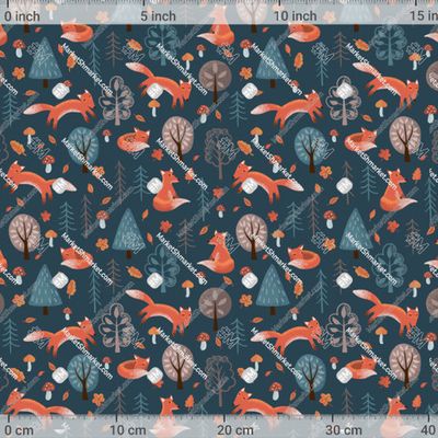 Лисы в осеннем лесу на тёмном фоне by GalinaYarygina_Galo4ka555 612 DPI