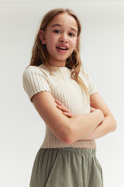 H&M Футболка в полоску, бежевый