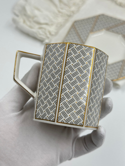 Кофейная пара с геометричным узором Givenchy by Yamaka