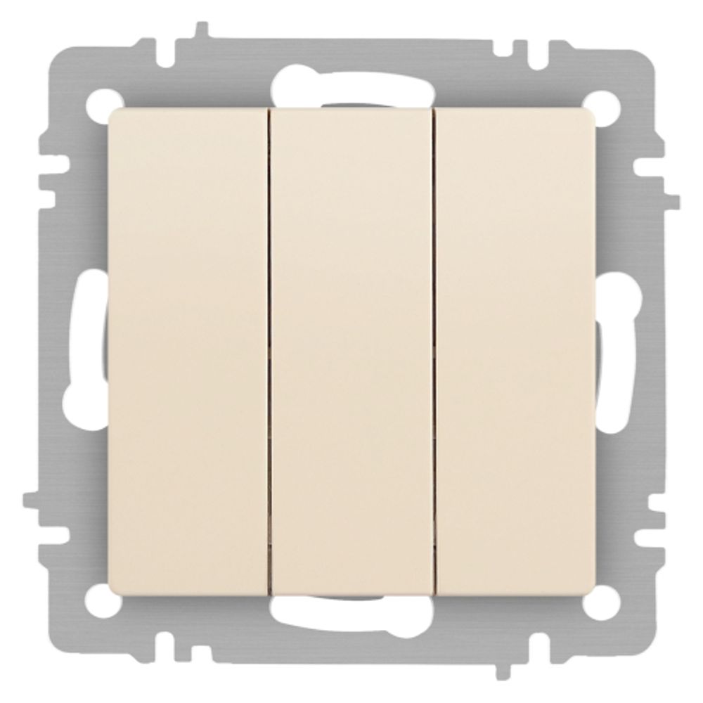 Выключатель Intro Accent 6-106-02 тройной, 10А-250В, IP20, СУ, AL/CU, сл.кость | Intro