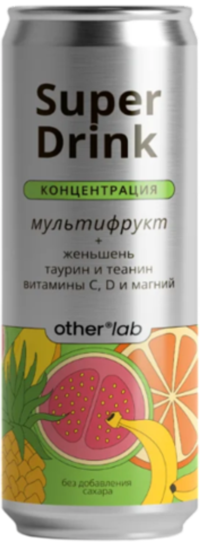 Газированный напиток Парадокс Супер Дринк Мультифрукт, Концентрация / Paradox Super Drink Multifrukt, Kontsentratsiya 0.33 - банка