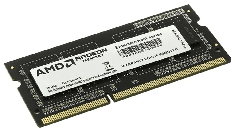 Оперативная память для ноутбука 4Gb DDR3 1600MHz AMD Radeon R5 Entertainment Series R534G1601S1S-U