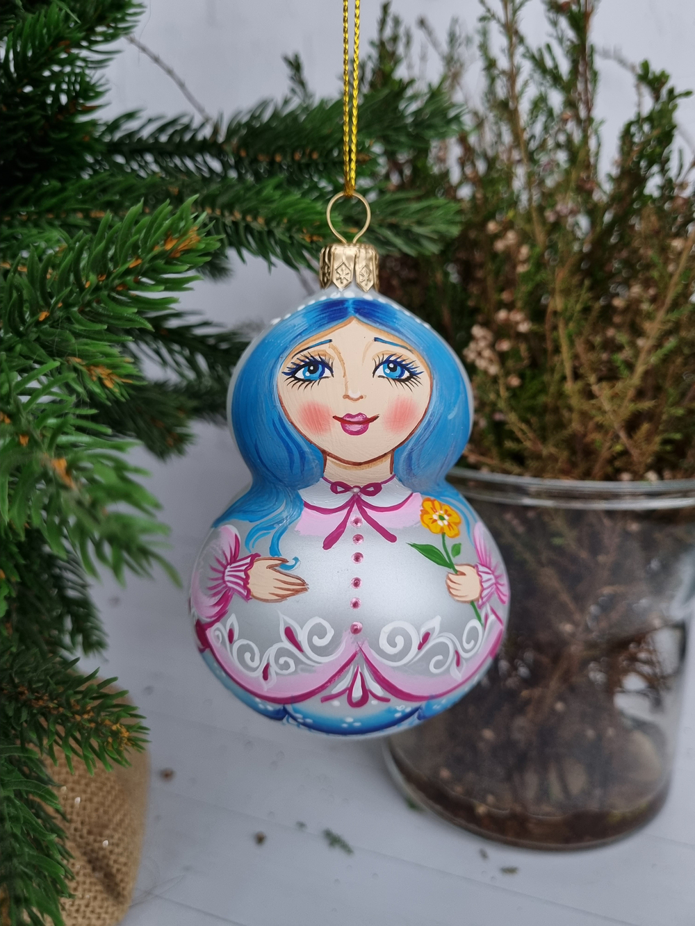 Матрешка стеклянная "Мальвина"