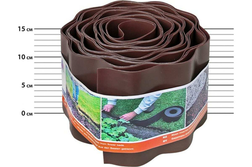 Лента бордюрная гофра Протэкт (15см/9м) коричневый